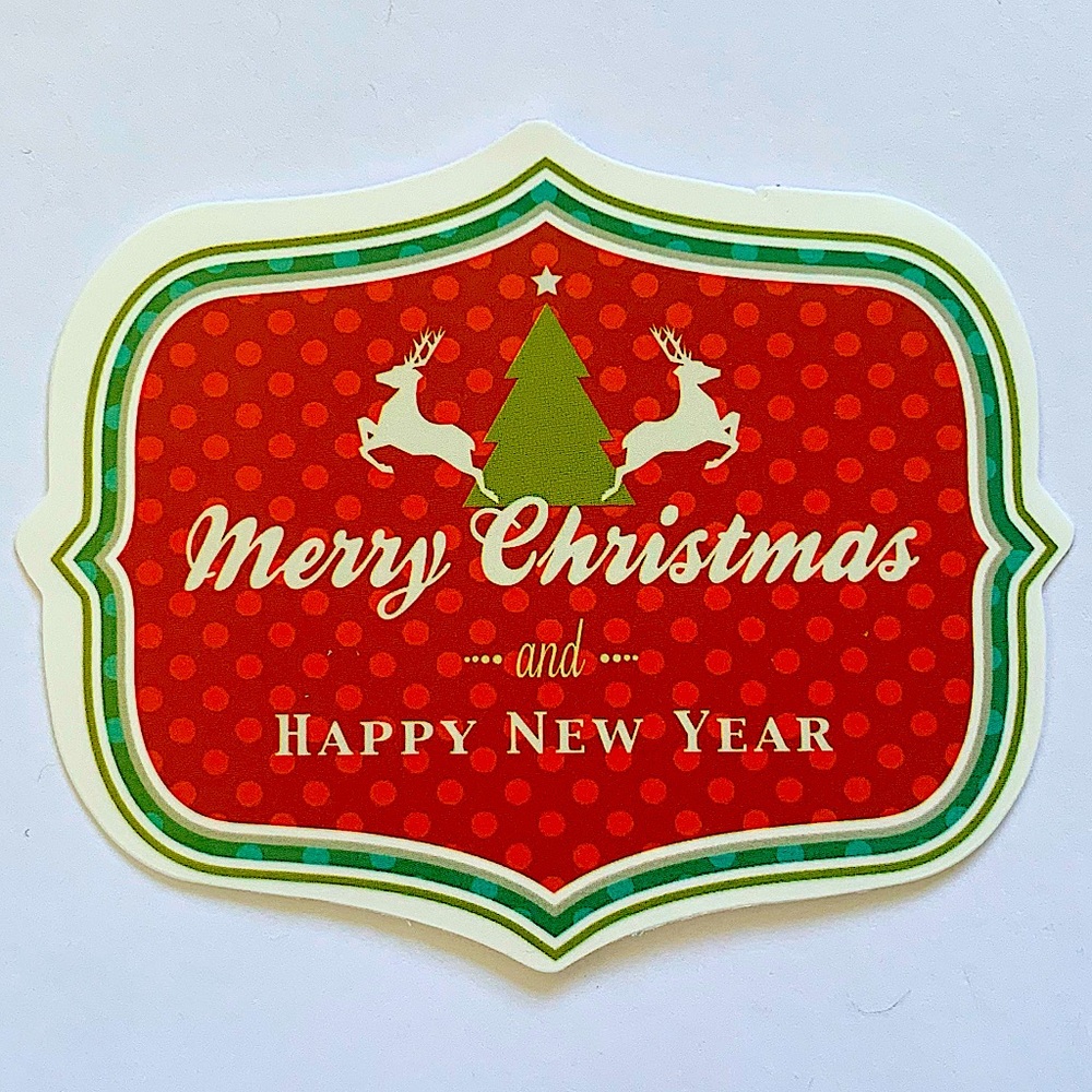 🎄6/$12 Vinyl Christmas Vintage Style Sticker Matte